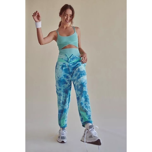 New Free People Movement Endless Sunshine Tie Dye Y2K Gorpcore Joggers - Picture 1 of 7